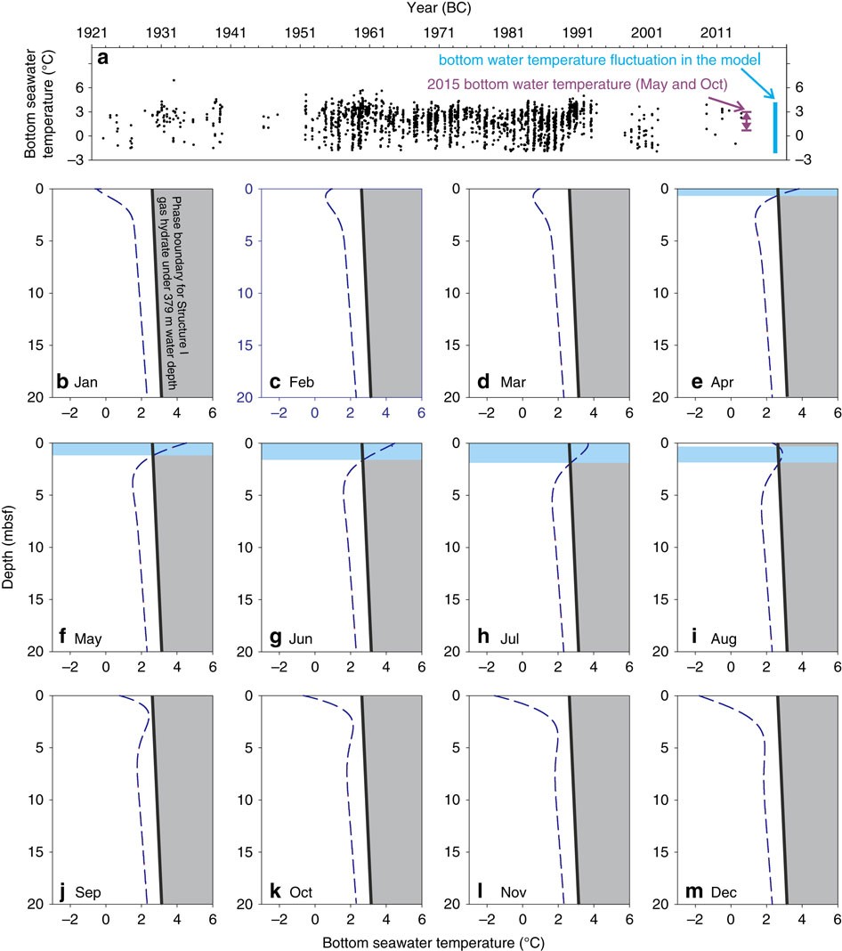 Figure 6: Simulation of bottom seawater temperature propagation.