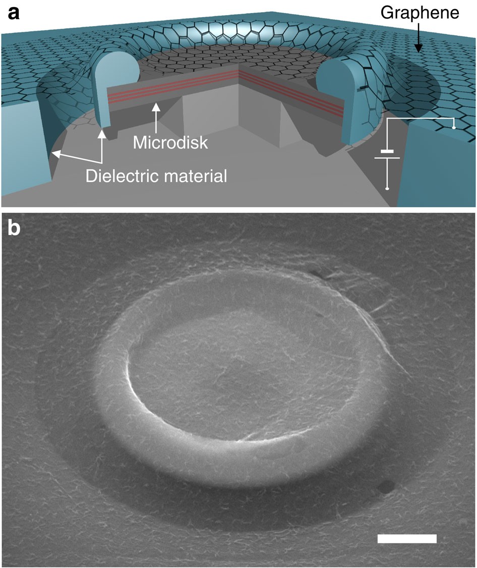 Graphene-contact electrically driven microdisk lasers | Nature  Communications