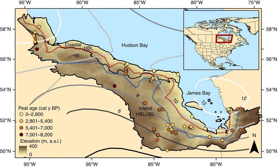 Carbon storage and potential methane production in the Hudson Bay Lowlands  since mid-Holocene peat initiation