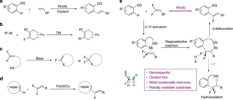 Rhodium Catalysed C Sp2 C Sp2 Bond Formation Via C H C F Activation Nature Communications