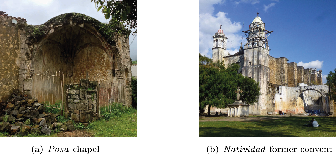 Fig. 7: The Natividad former convent and the Posa chapel at Tepoztlán, Morelos, Mexico.