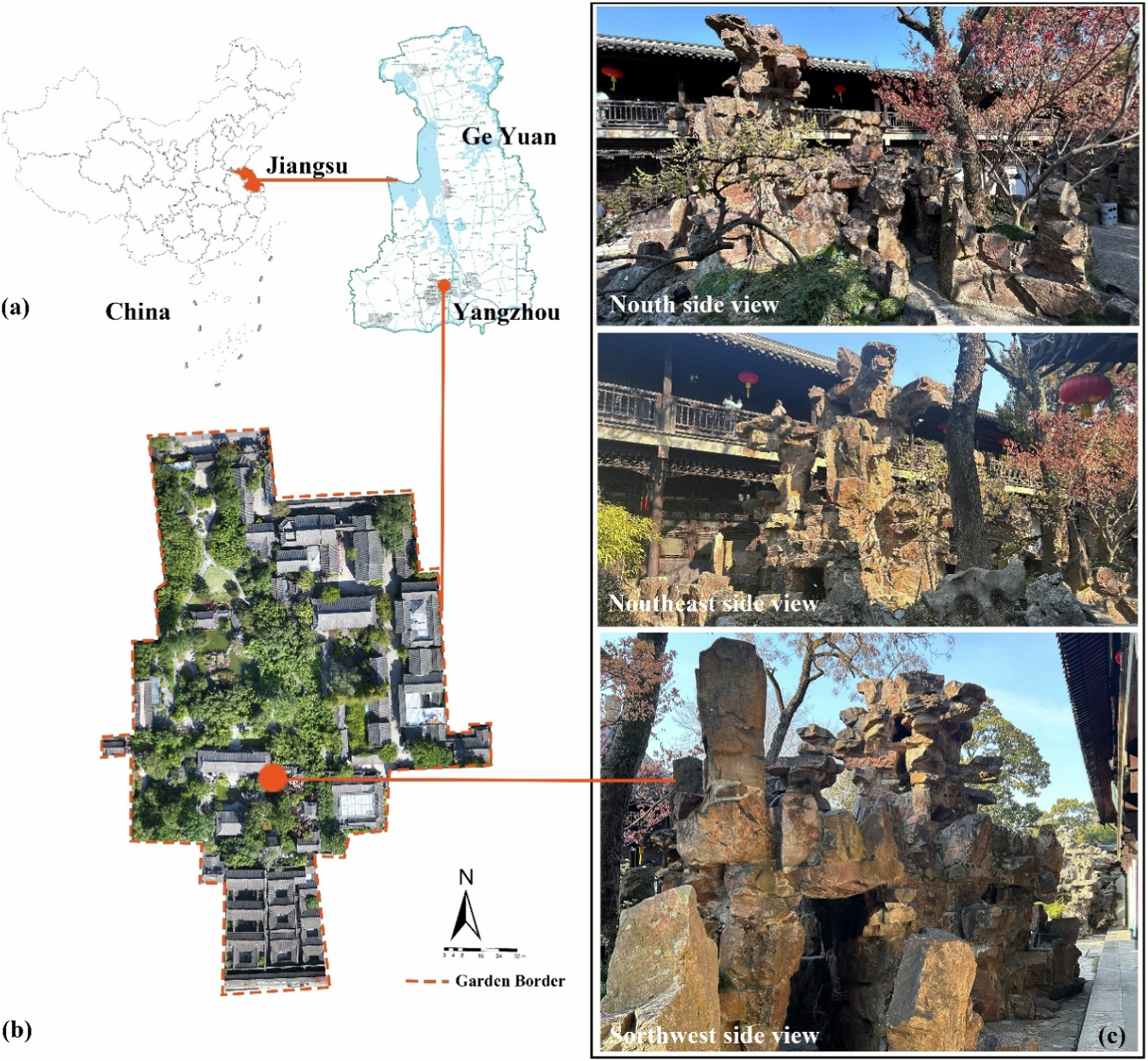 Fig. 4: The Ge Garden and its environs.