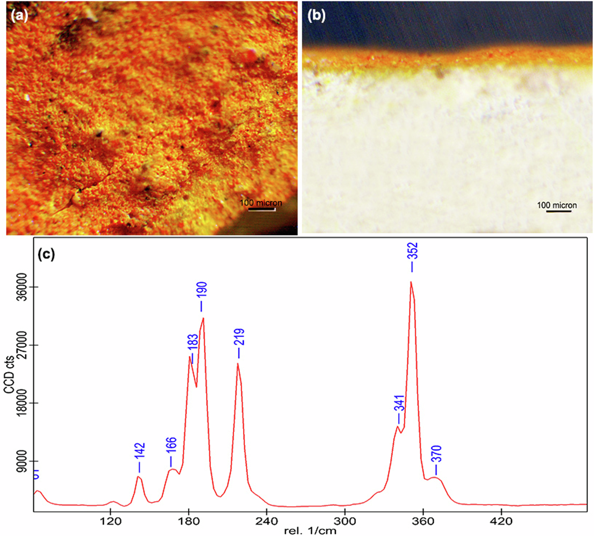 Fig. 6: The orange paint layer.