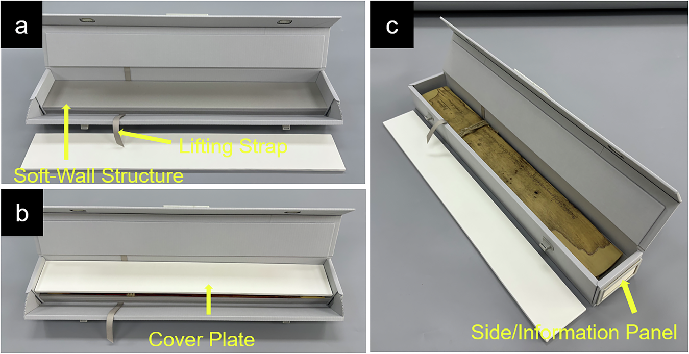 Fig. 10: Structure of the custom-made acid-free protective box for storage of the Bala Shanghaya PLM.