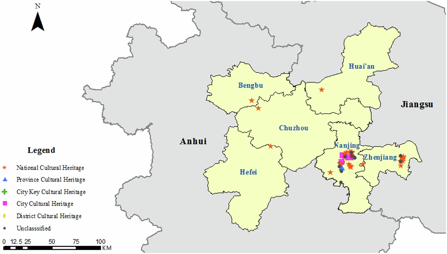 Fig. 1: Distribution of SRSCs in Nanjing and its surrounding areas.