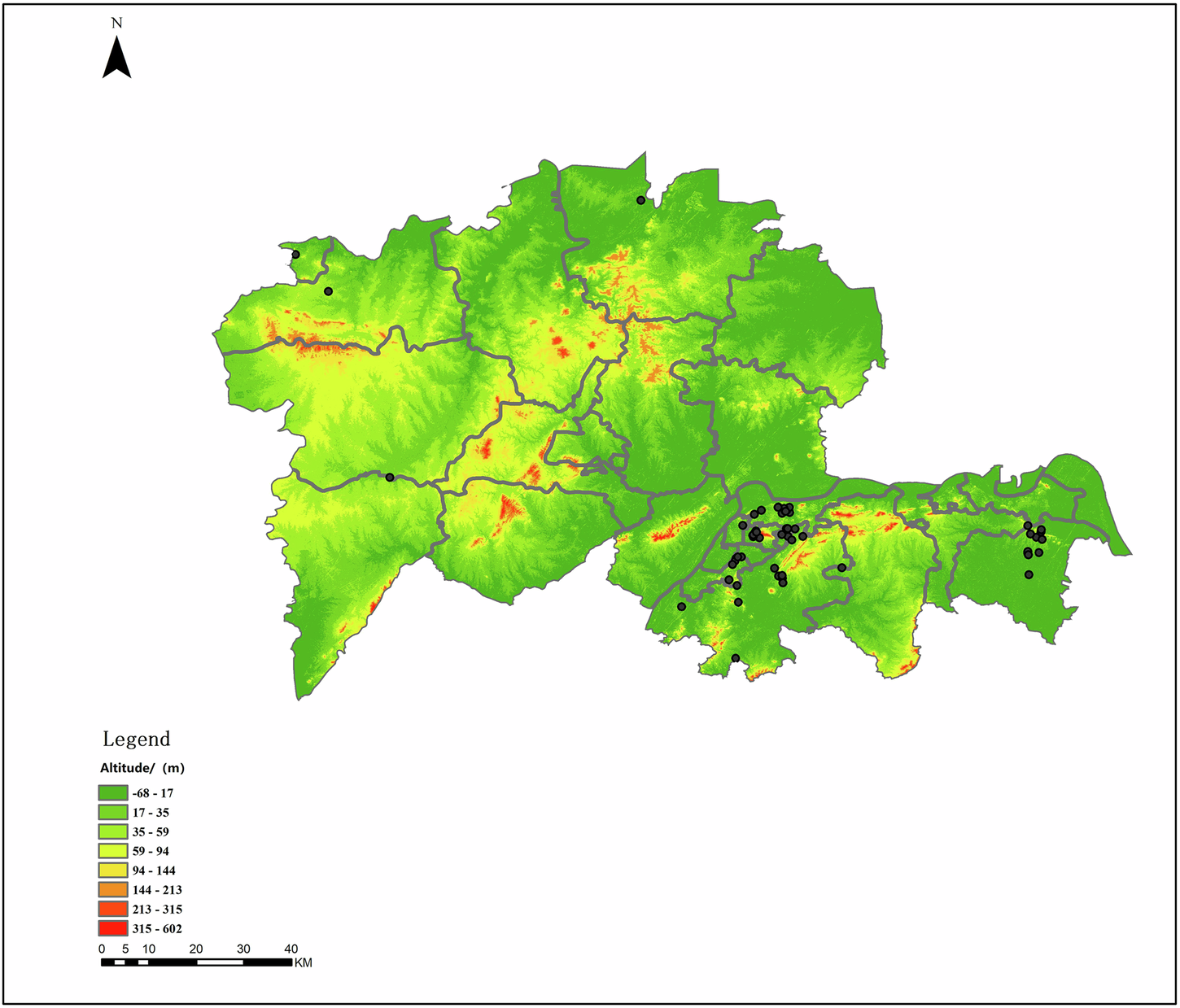 Fig. 8: Elevation map of SRSCs.