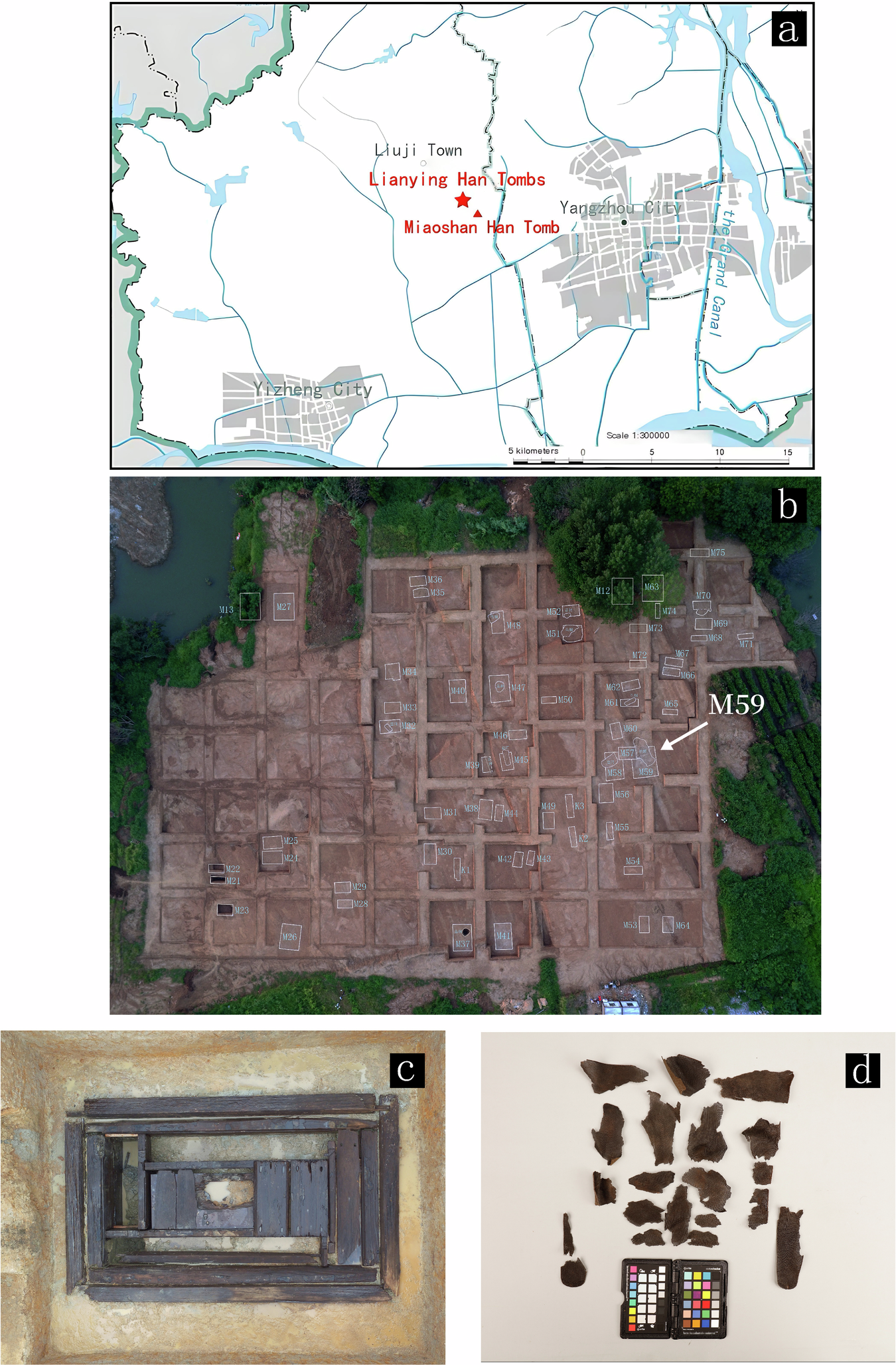 Fig. 1: Location and features of the Lianying Han Tomb.