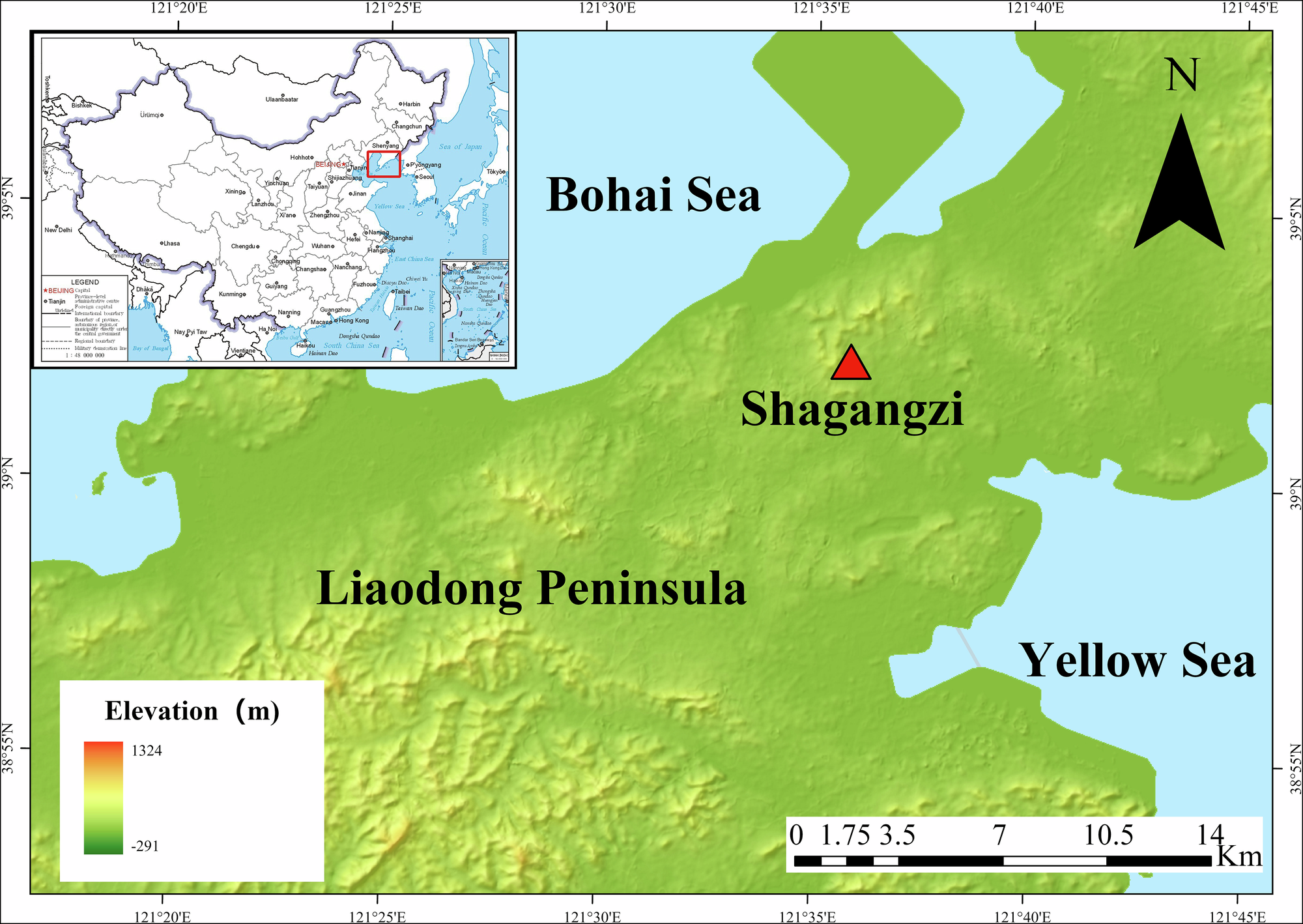 Fig. 1: Geographic location of Shagangzi Cemetery.