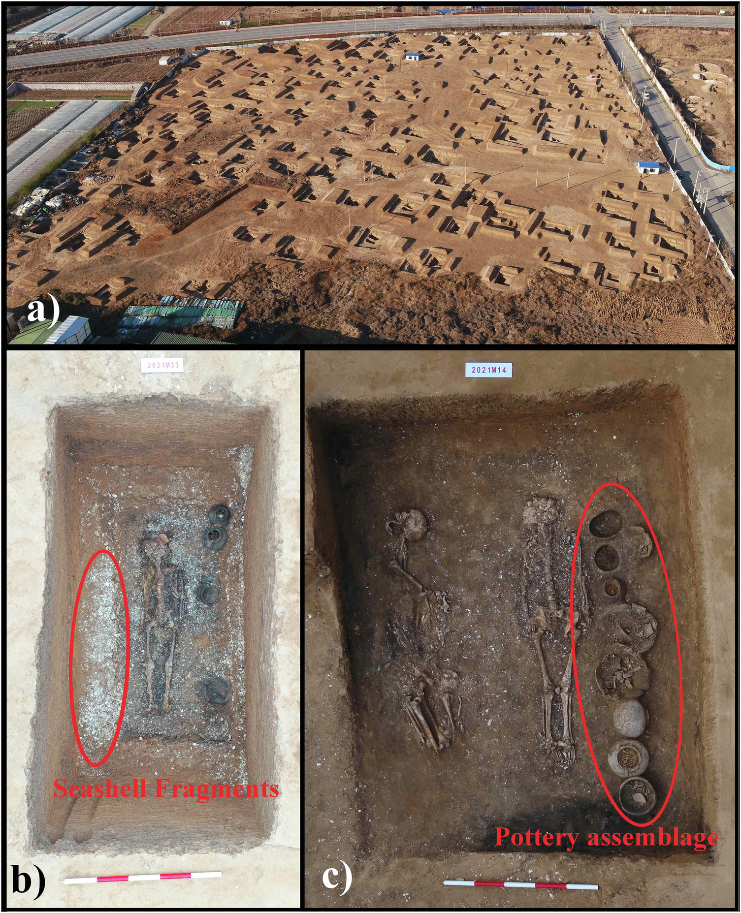 Fig. 2: Shagangzi Cemetery landscape and burial practices.