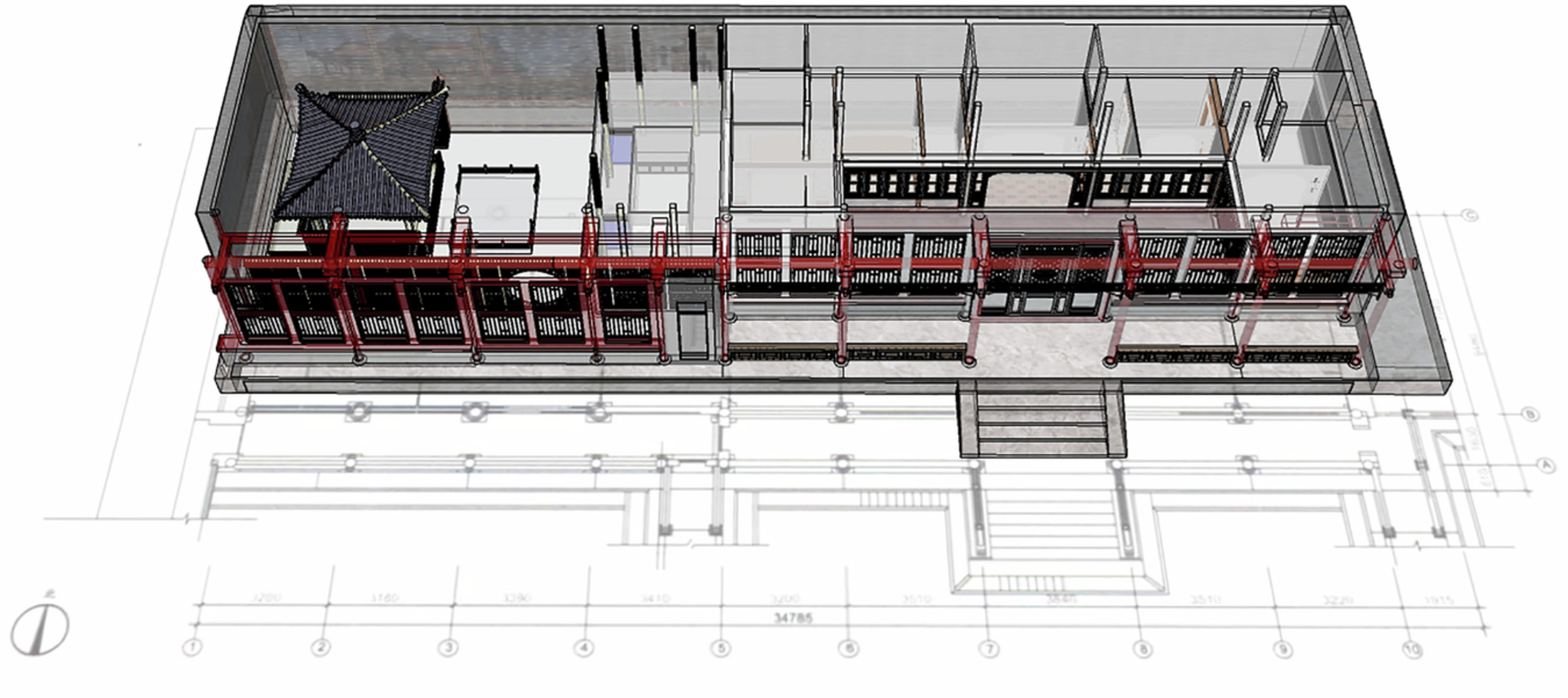 Fig. 2: Three-dimensional spatial model of Juanqinzhai.