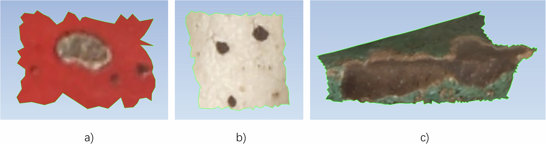 Fig. 13: Selection results of the three regions.