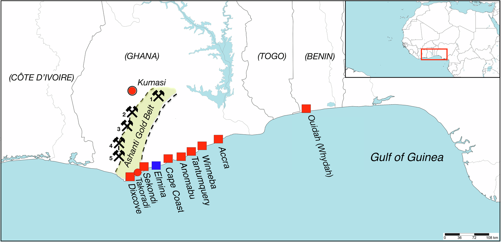 Fig. 1: Map of southern Ghana.