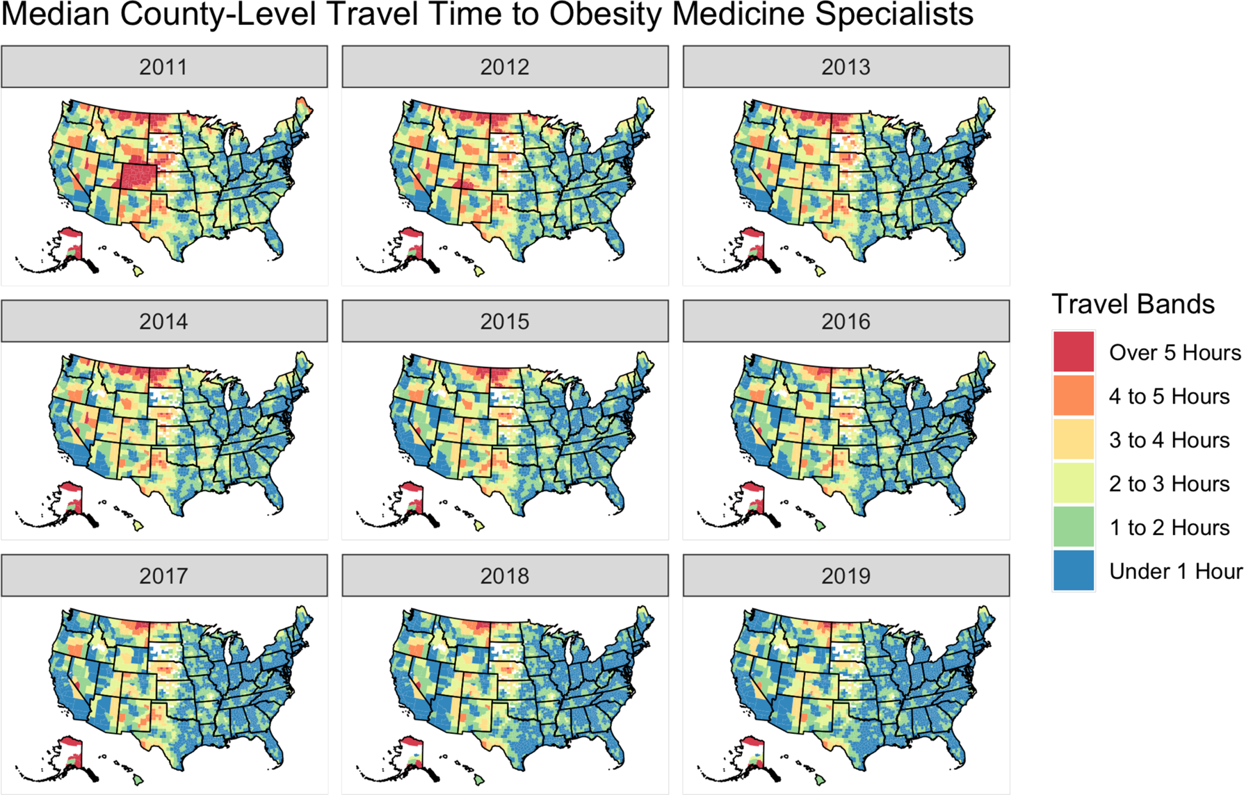 A national evaluation of geographic accessibility and provider availability  of obesity medicine diplomates in the United States between 2011 and 2019 |  International Journal of Obesity