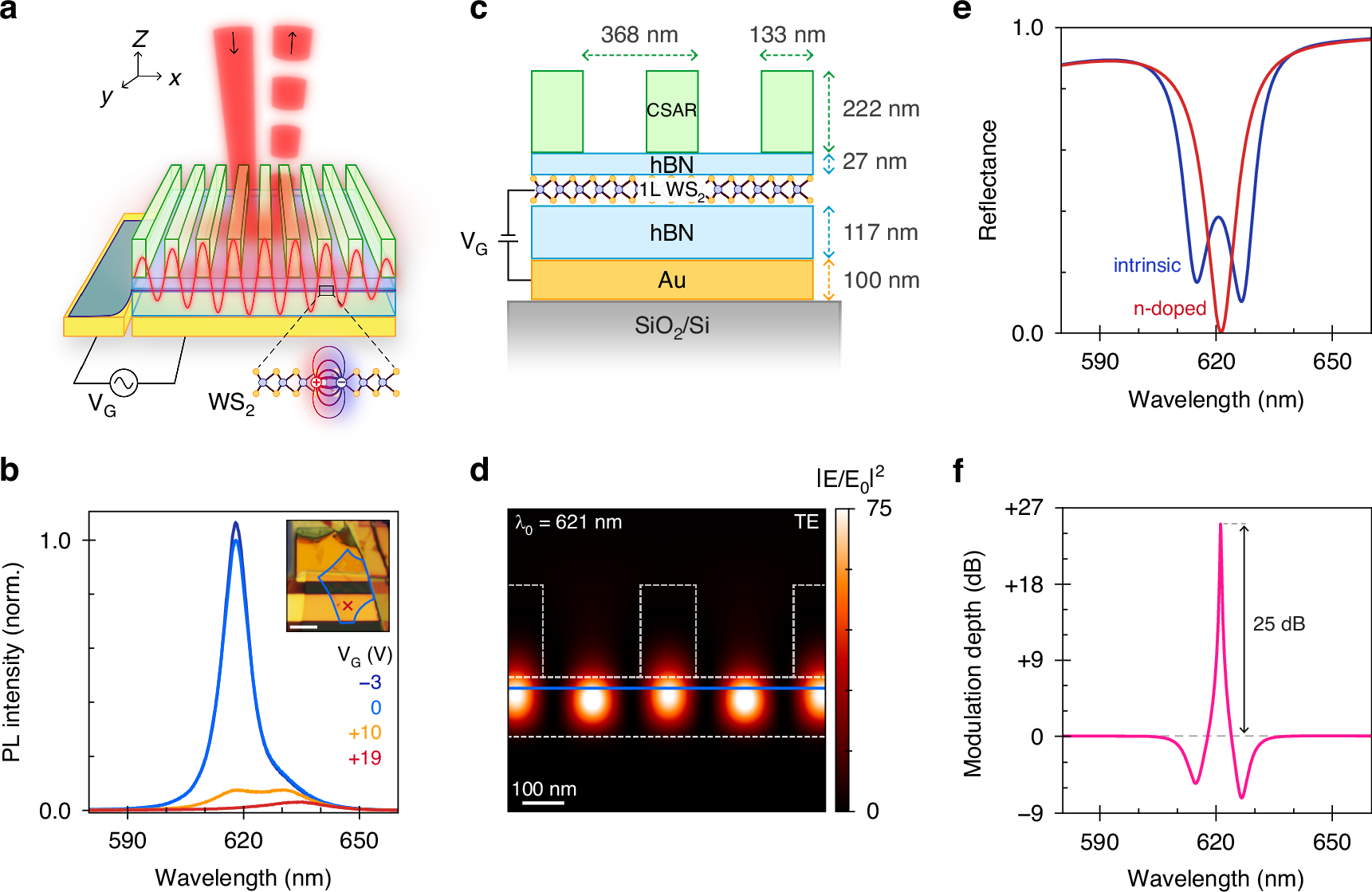Fig. 1: Hybrid-2D optical modulator.