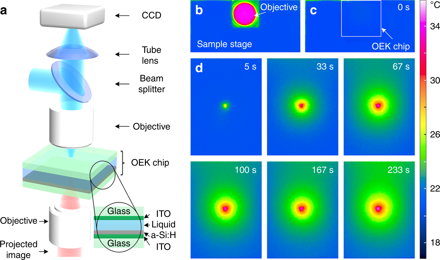 Fig. 1: Temperature measurement of the OEK or PS chip.