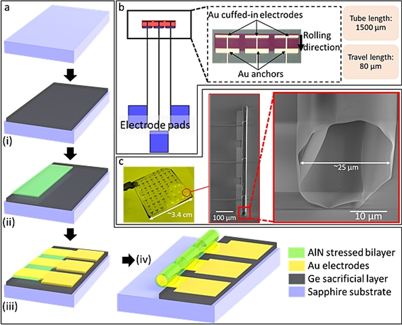Self-assembled microtubular electrodes for on-chip low ...