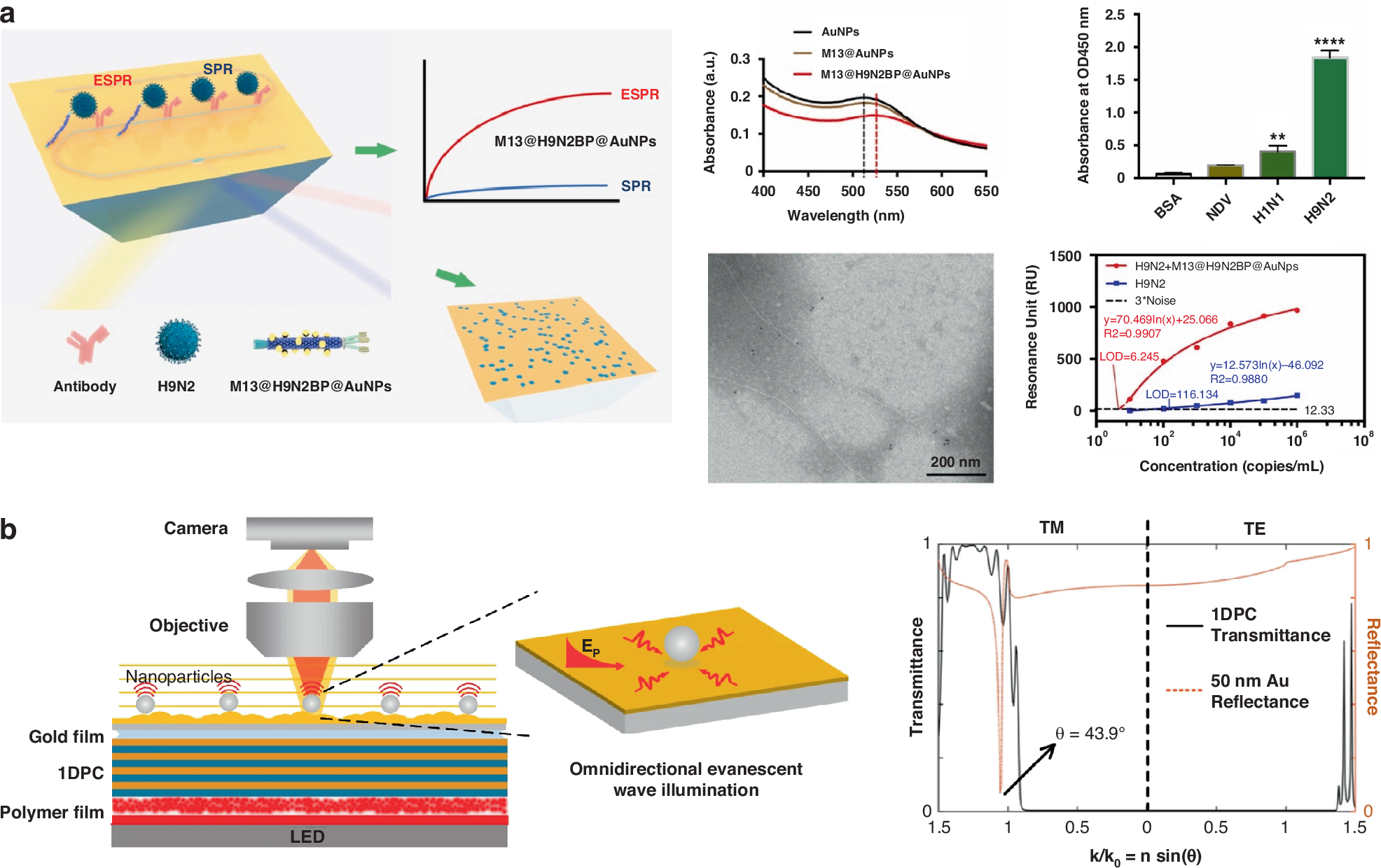 Fig. 5: SPR biosensors based on Metal film and 0D nanoparticles
