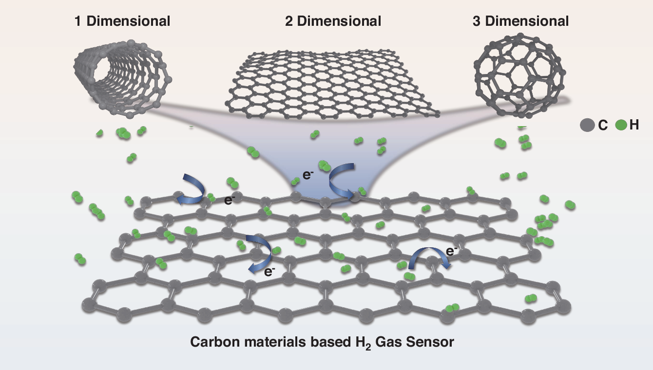 Fig. 16: The fundamental H2 sensing mechanism based on carbon materials.
