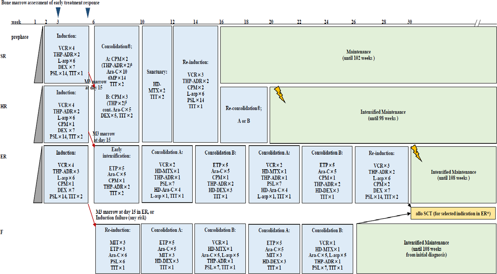 Fig. 1: Outline of JACLS ALL-02 treatment.