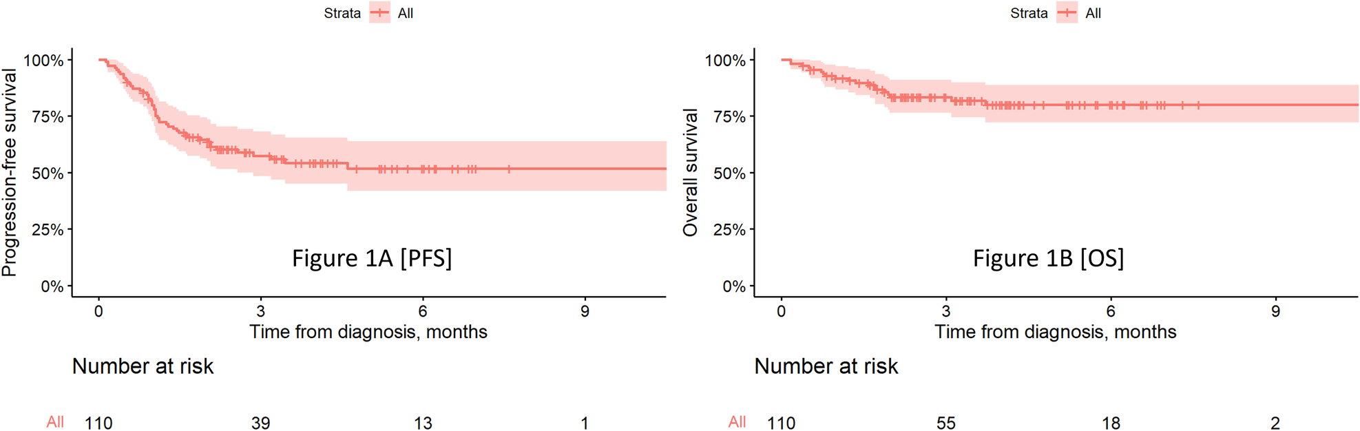 Fig. 1: Kaplan-Meier Curves for Progression-Free Survival (PFS) and Overall Survival (OS) in the Study Cohort.
