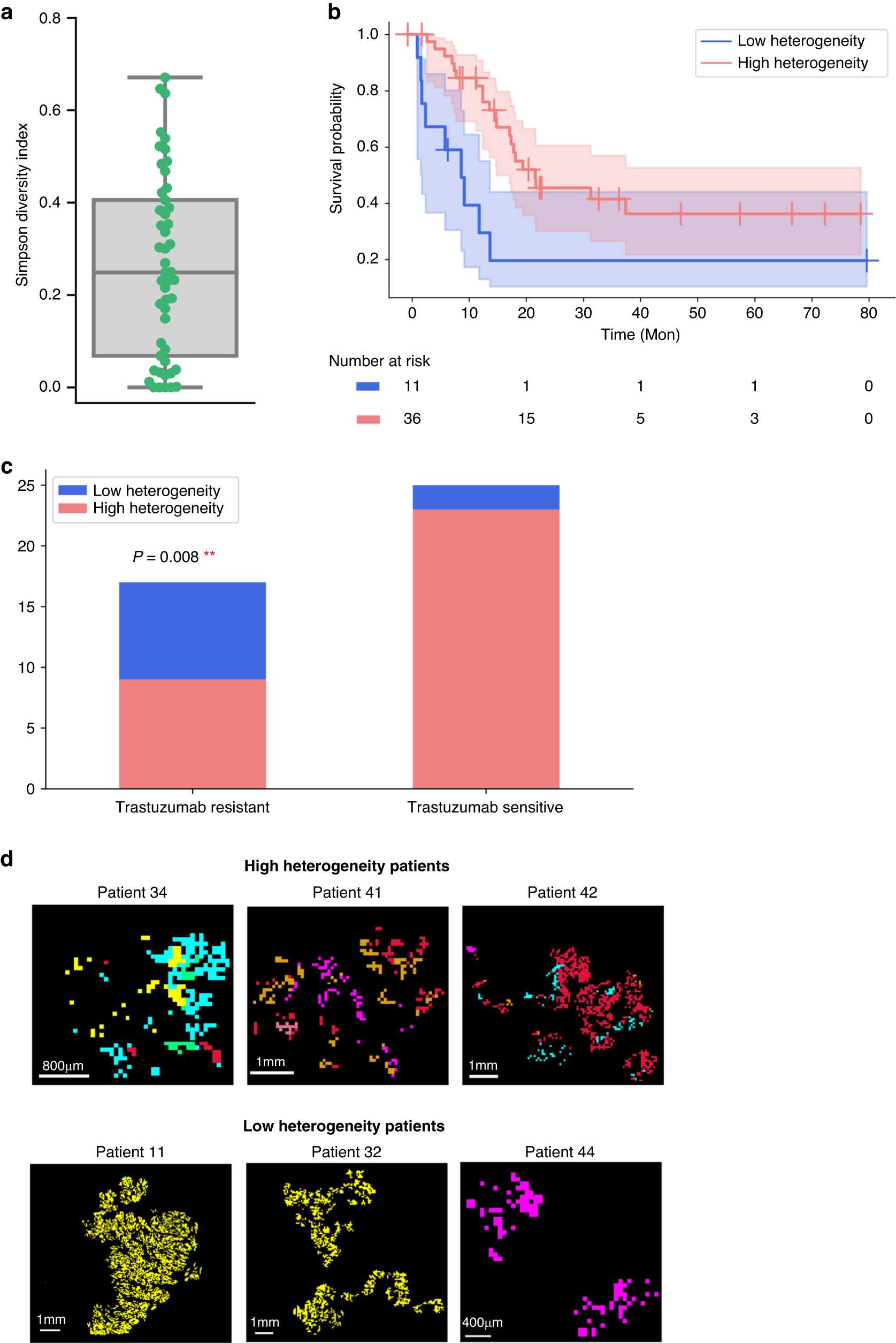 Fig. 3: High heterogeneity patients have a better prognosis.