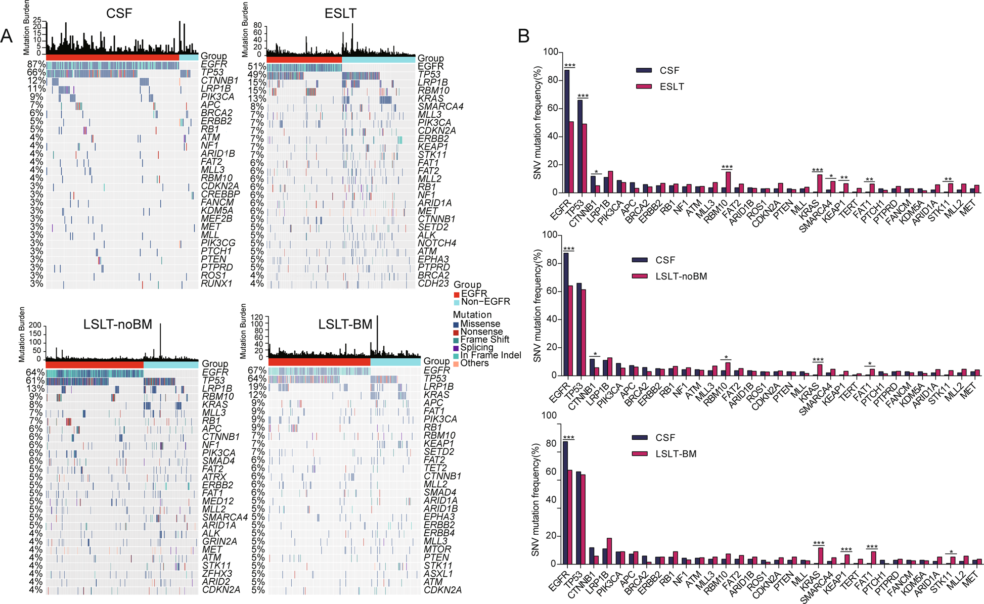 Fig. 2: SNVs analysis of LUAD patients at different stages.