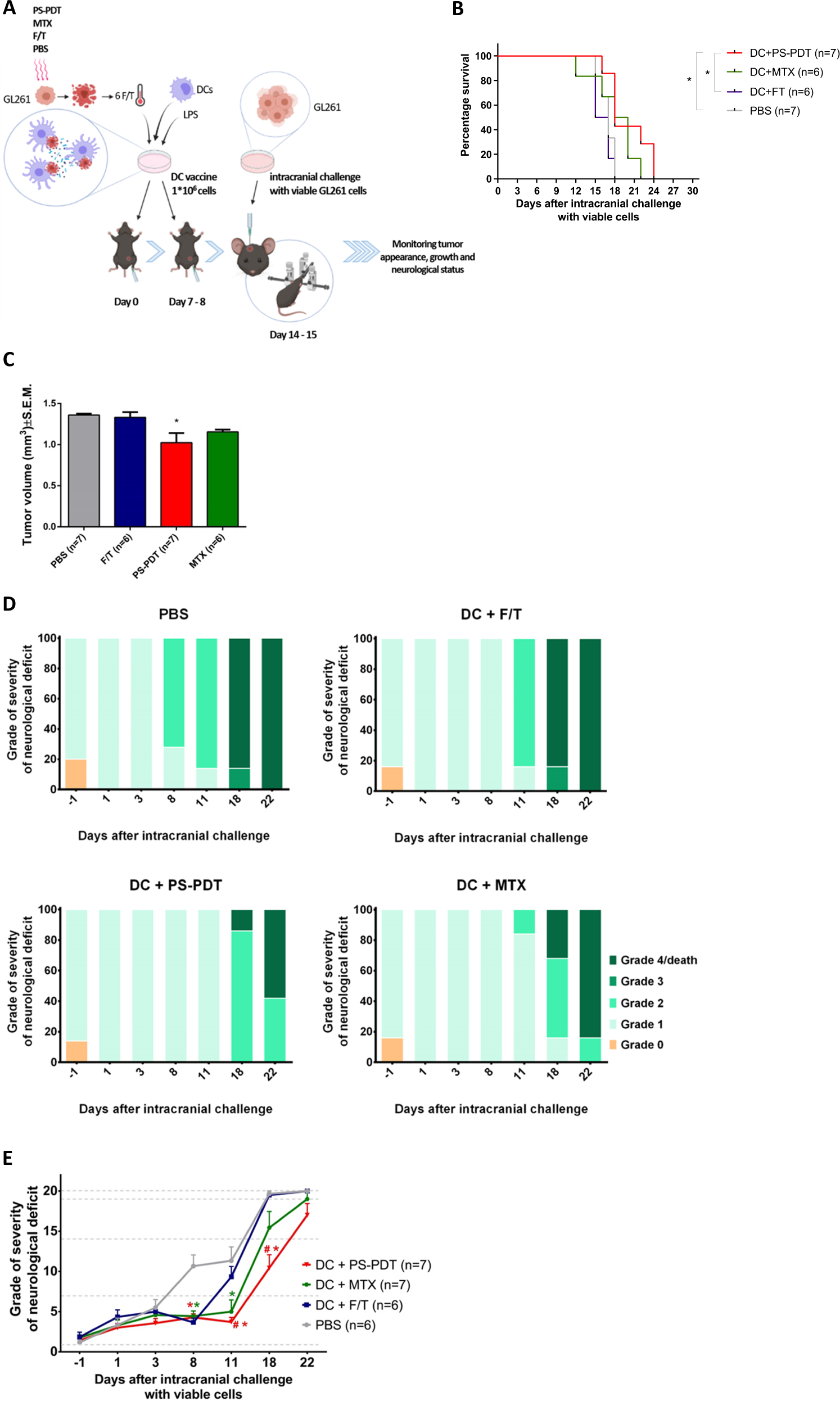 Fig. 3: ICD-based DC vaccines provide significant protective immunity against glioma.