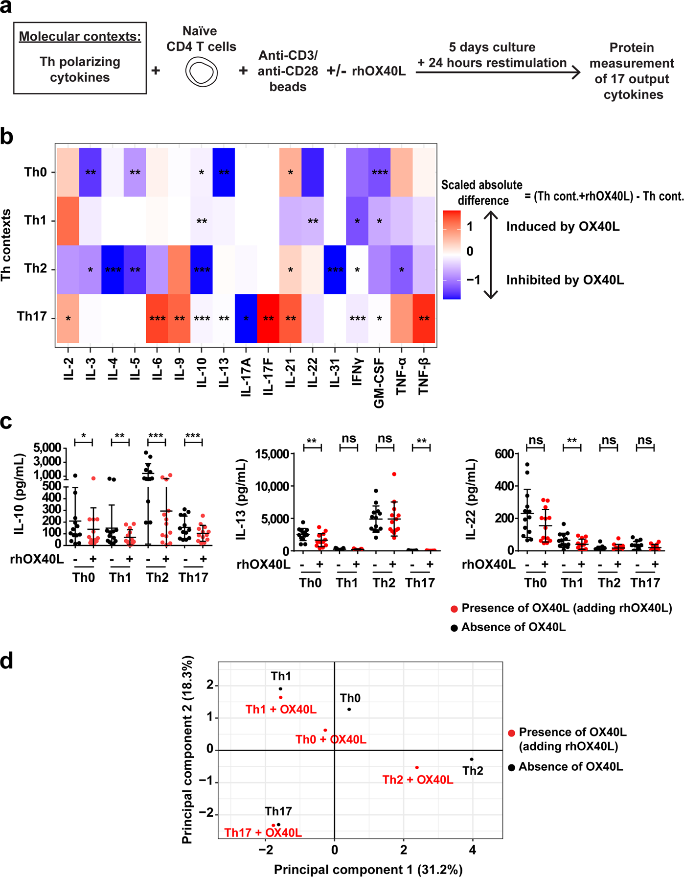 Fig. 1: The impact of OX40L on Th cell polarization depends on the cytokine polarizing context.