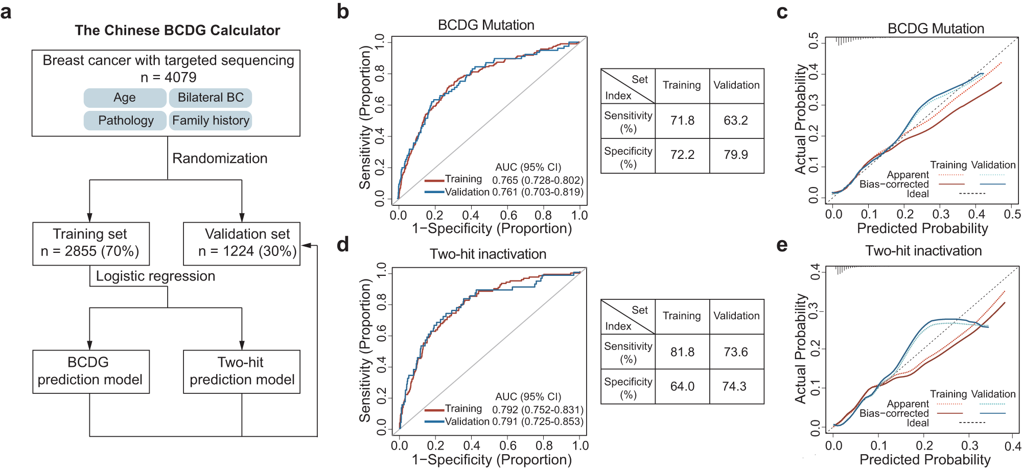 Fig. 7: Establishment of a population-specific BCDG germline mutation prediction model.