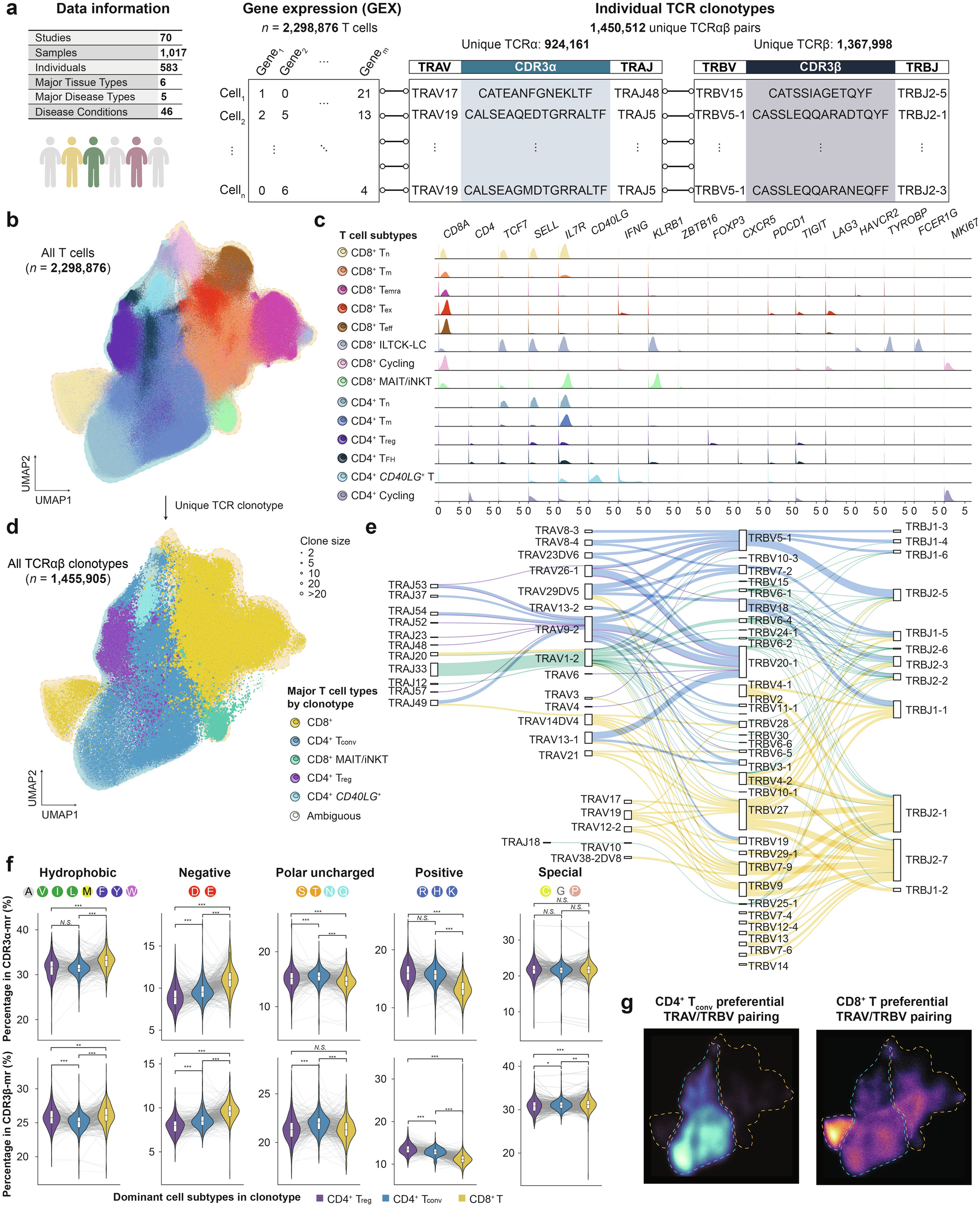 Fig. 1: Overview of the pan-disease single-cell TCRαβ repertoire reference atlas.