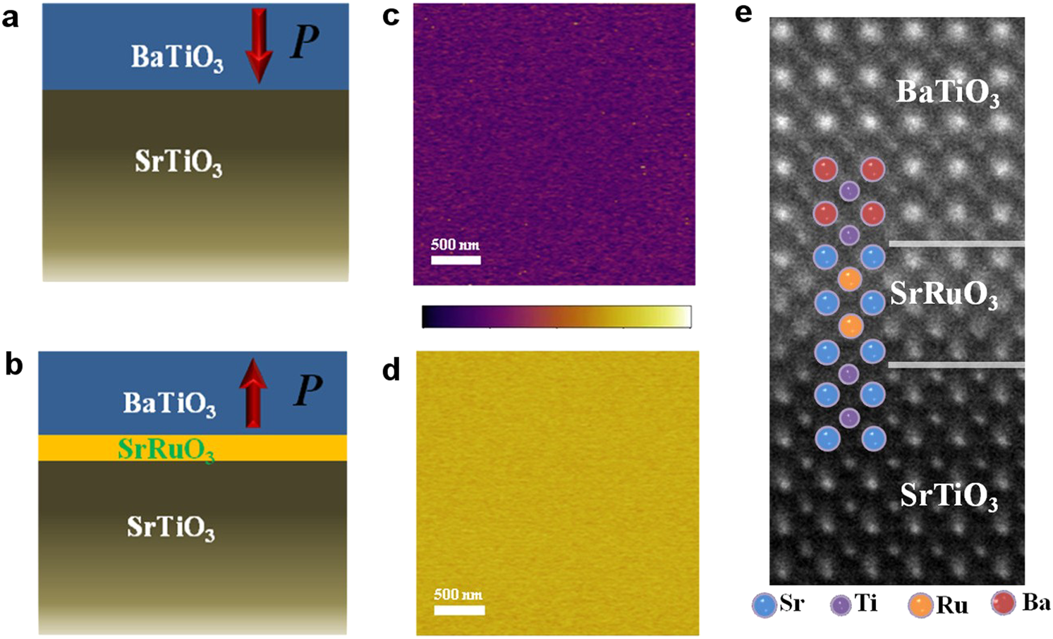 Fig. 1: Polarization direction controlled by substrate surface termination.