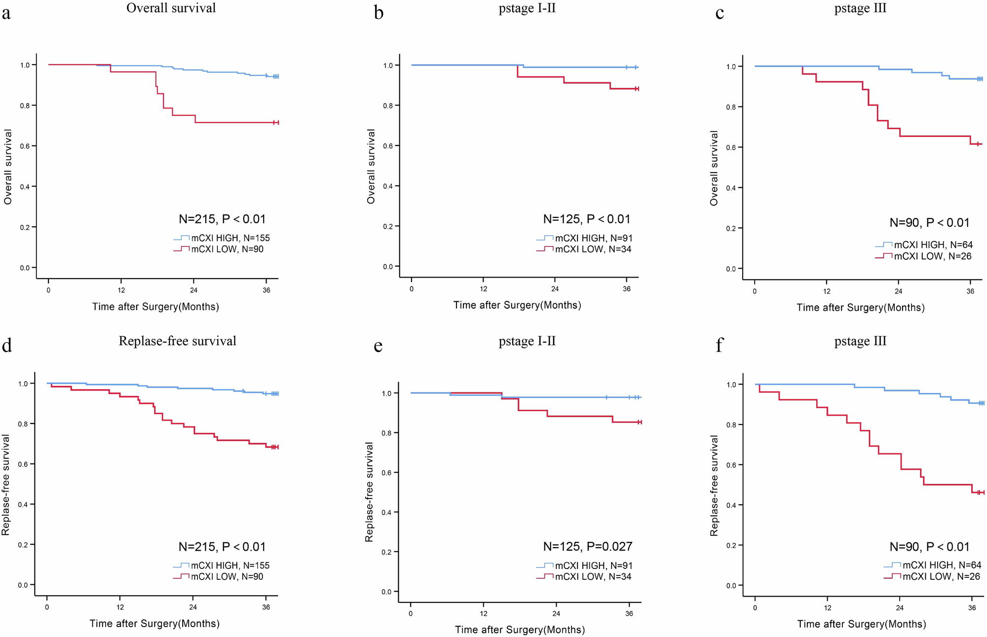 Fig. 1: Prognosis of different mCXI subgroups.