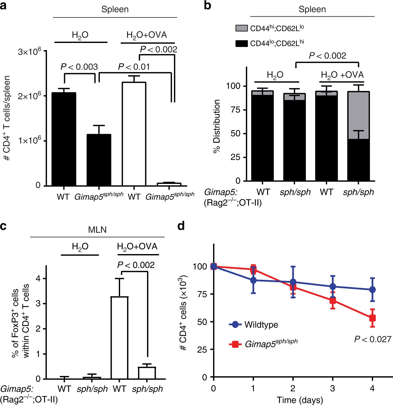 Gimap5-dependent inactivation of GSK3β is required for CD4+ T cell  homeostasis and prevention of immune pathology | Nature Communications