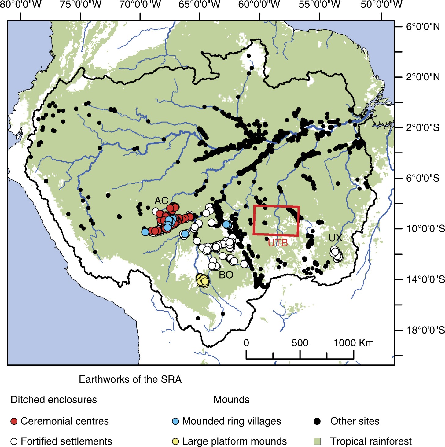 Pre-Columbian earth-builders settled along the entire southern rim of the  Amazon | Nature Communications