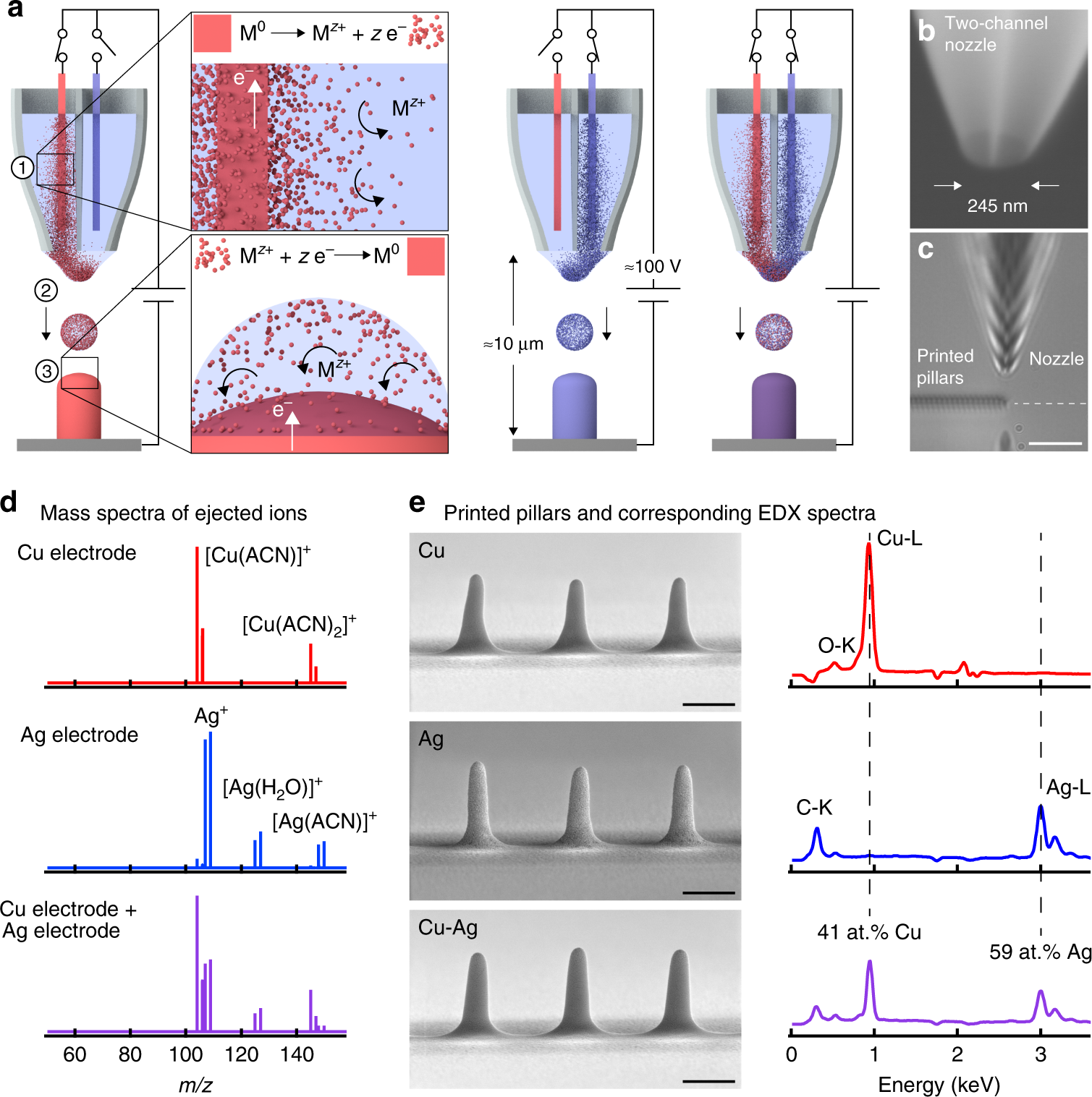 Mindre end børste Imidlertid Multi-metal electrohydrodynamic redox 3D printing at the submicron scale |  Nature Communications