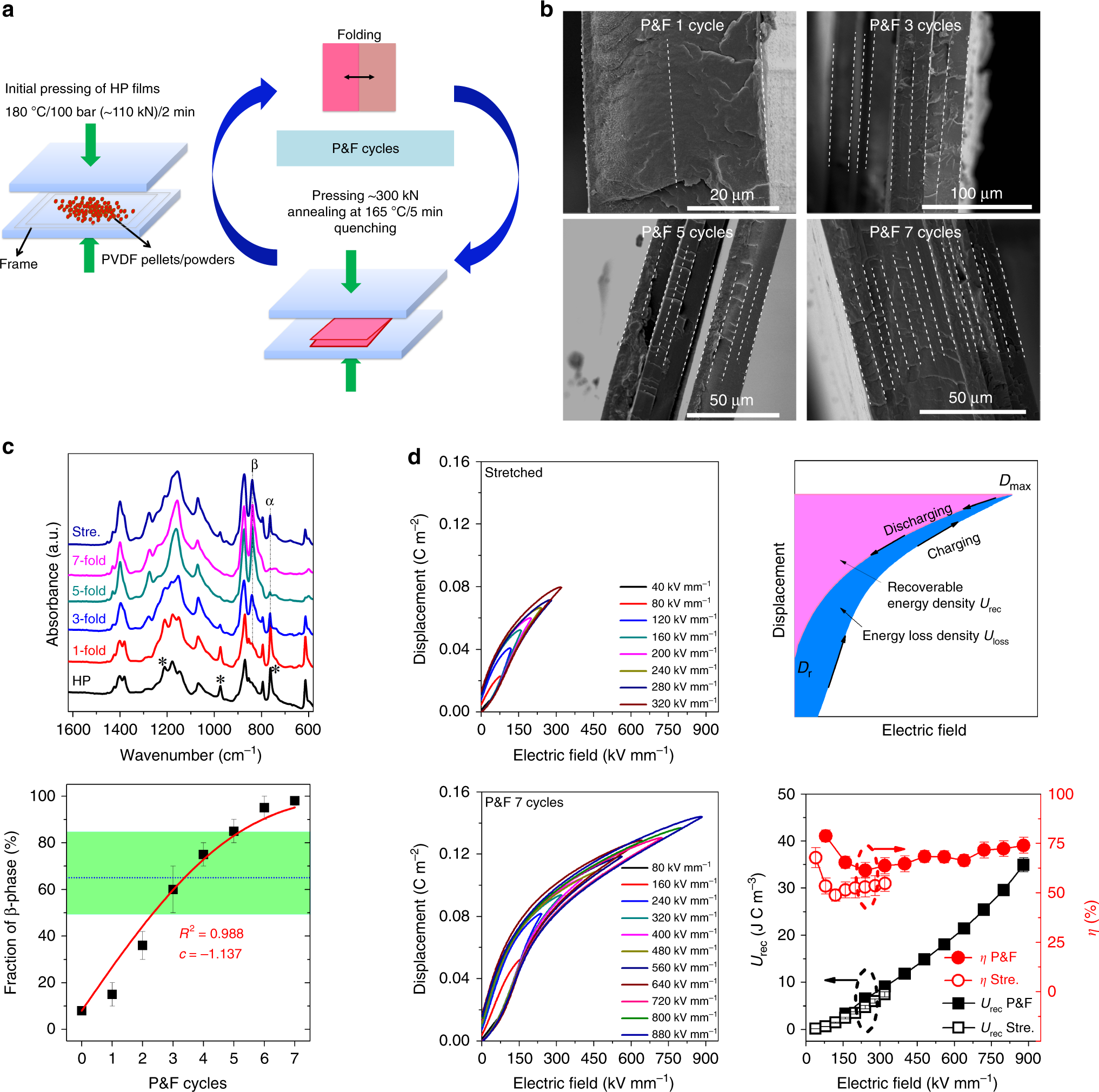 Ultrahigh B Phase Content Poly Vinylidene Fluoride With Relaxor Like Ferroelectricity For High Energy Density Capacitors Nature Communications