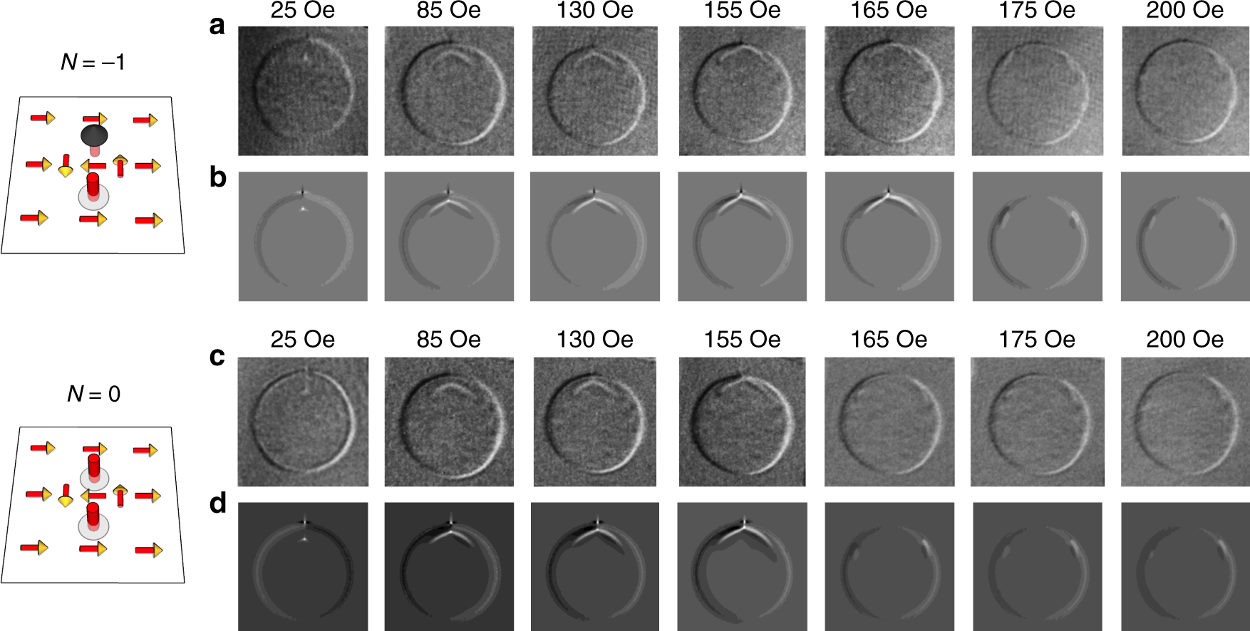 Fig. 5: Annihilation of meron pairs of different topologies.