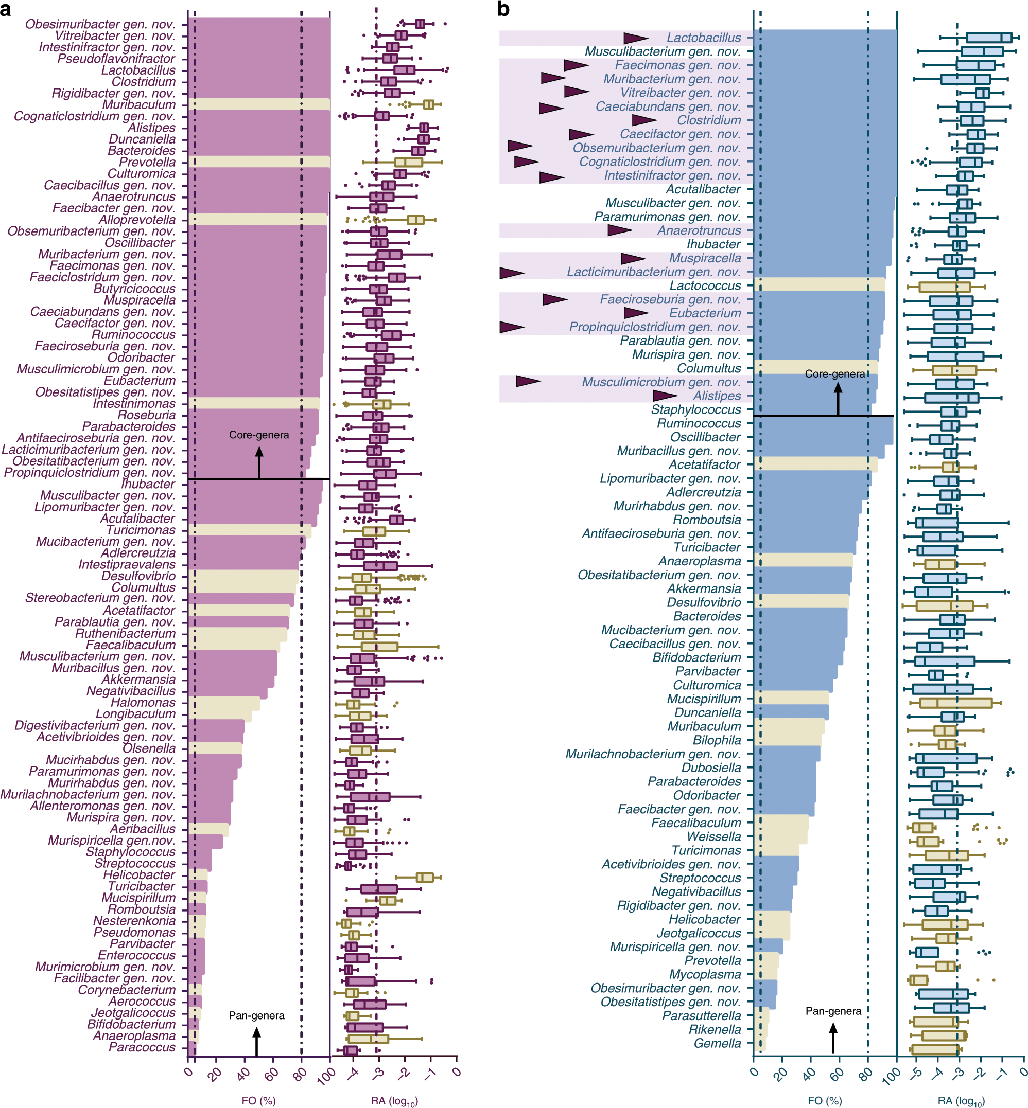 Fig. 3: The mGMB defines the core- and pan-microbiota of mouse gut microbiota.