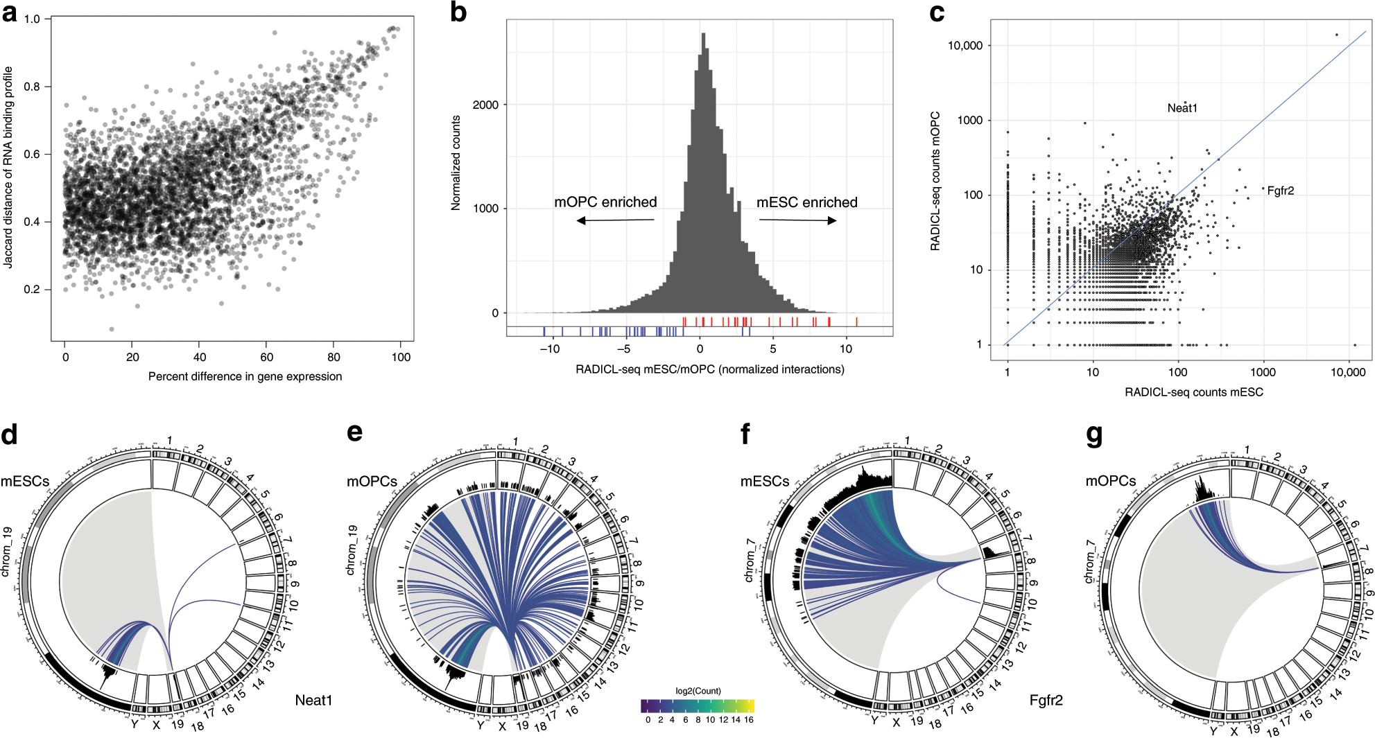 Fig. 5: Cell-type-specific RNA–chromatin interaction patterns.
