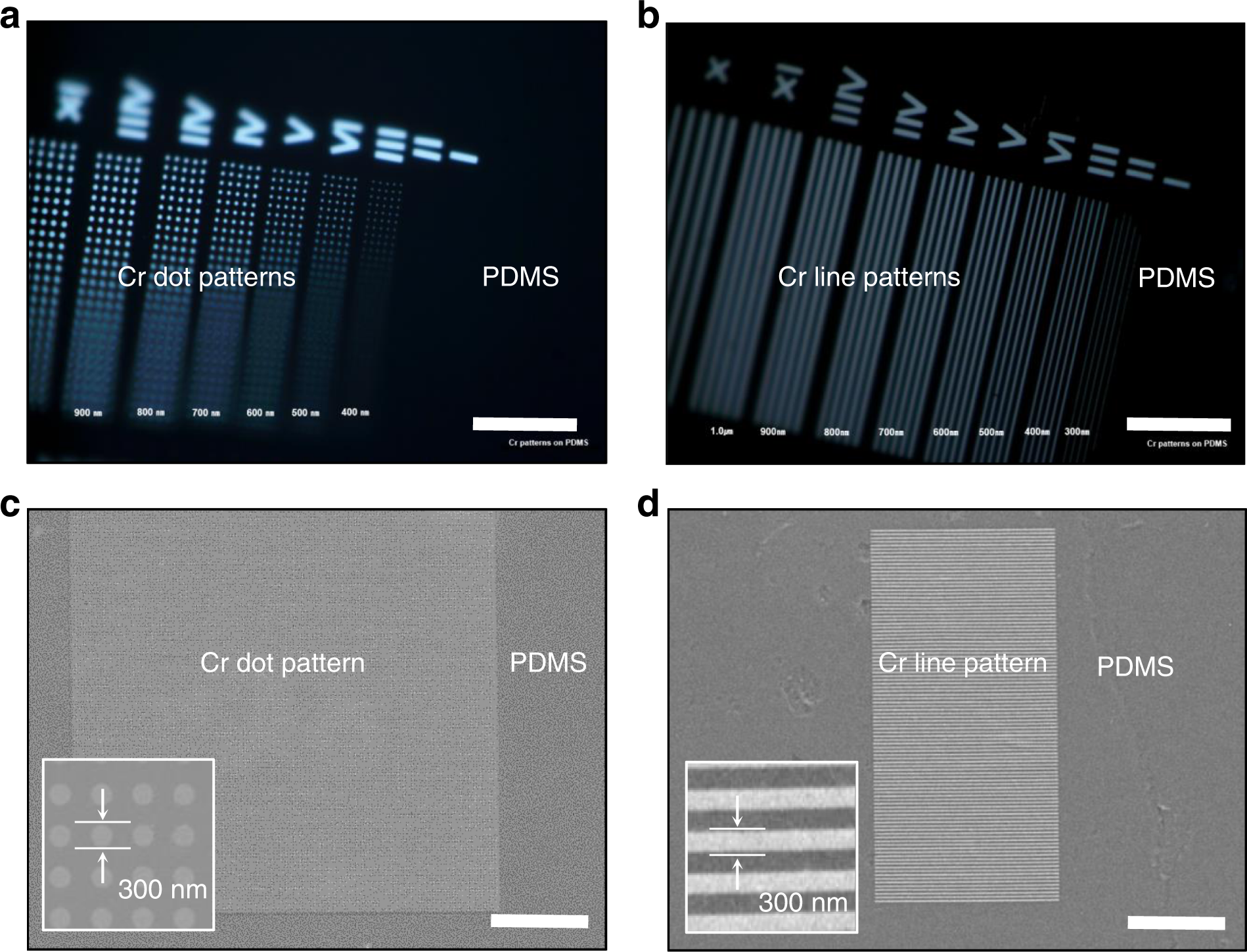 Fig. 2: Cr patterns in the soft photomask are highly accurate and crack-free.
