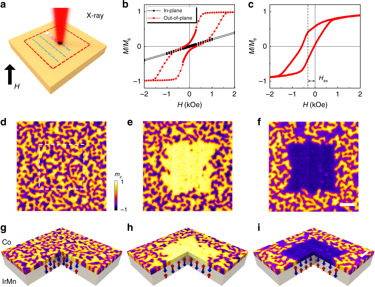 Fig. 1: X-ray induced exchange bias reorientation effect.