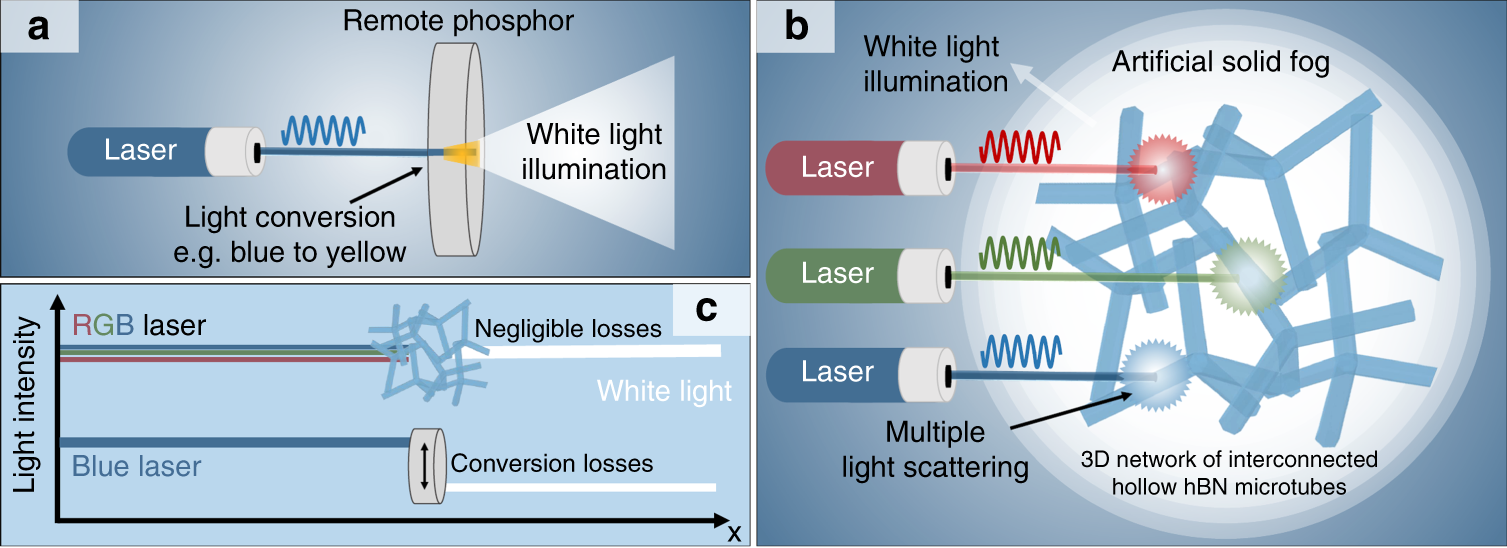 Lamme udlejeren laver mad Conversionless efficient and broadband laser light diffusers for high  brightness illumination applications | Nature Communications