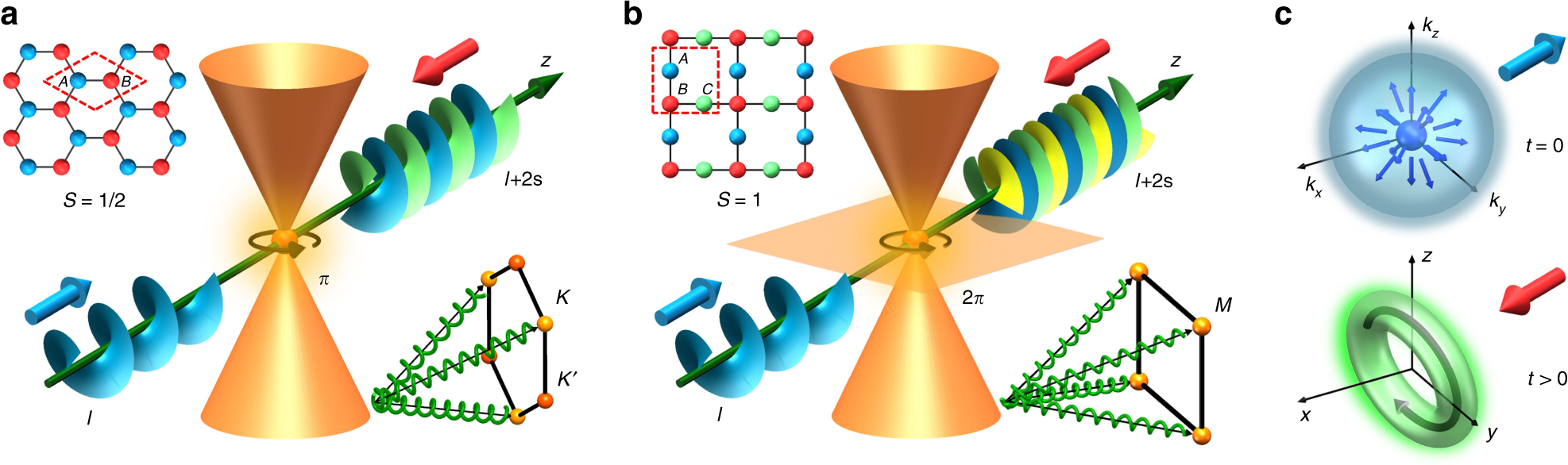 Fig. 1: Illustration of momentum-to-real-space mapping of topological singularities.