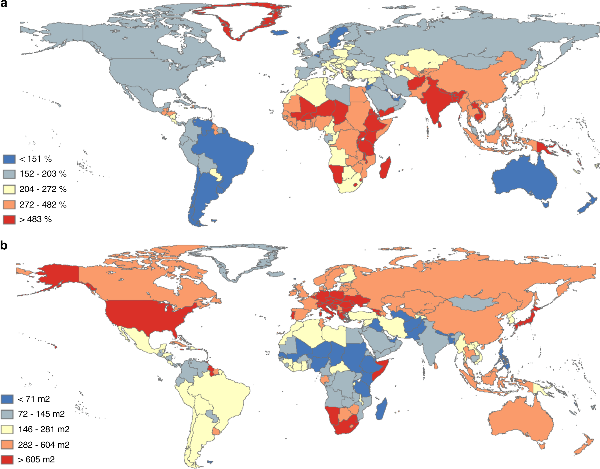 Fig. 2: National urban land expansion in the middle of the road scenario.