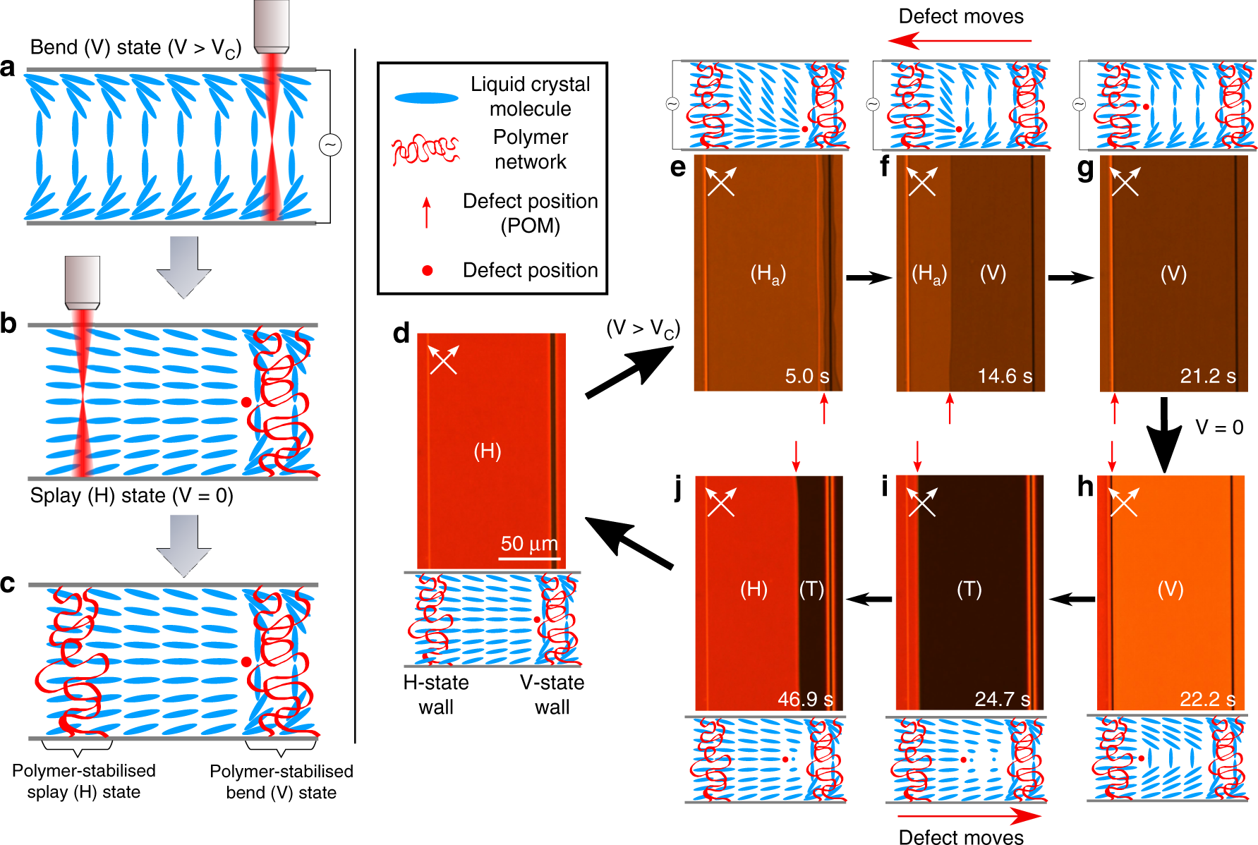 Electrically-tunable positioning of topological defects in liquid crystals  | Nature Communications