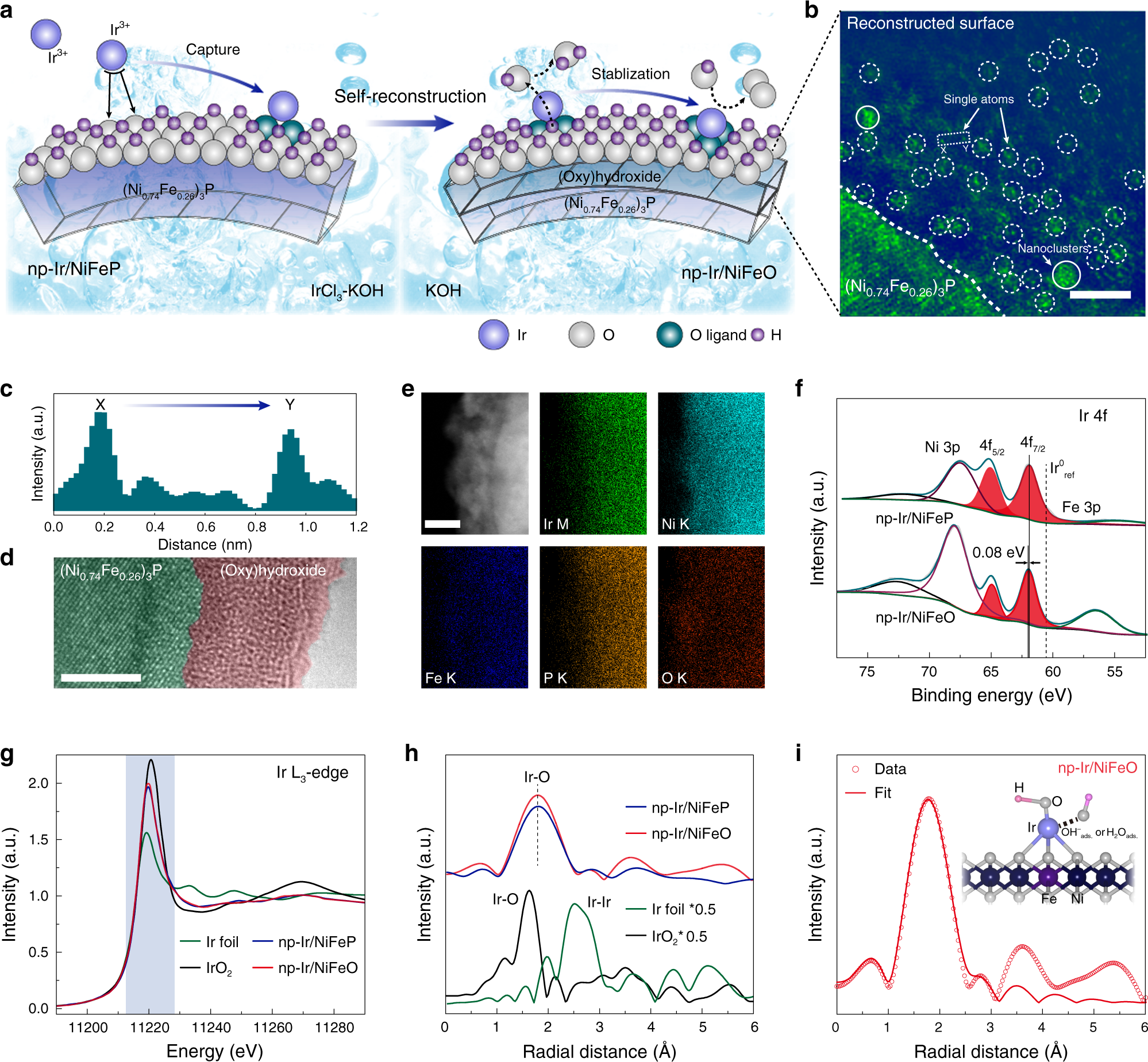 Fig. 1: Structural characterization of np-Ir/NiFeO.
