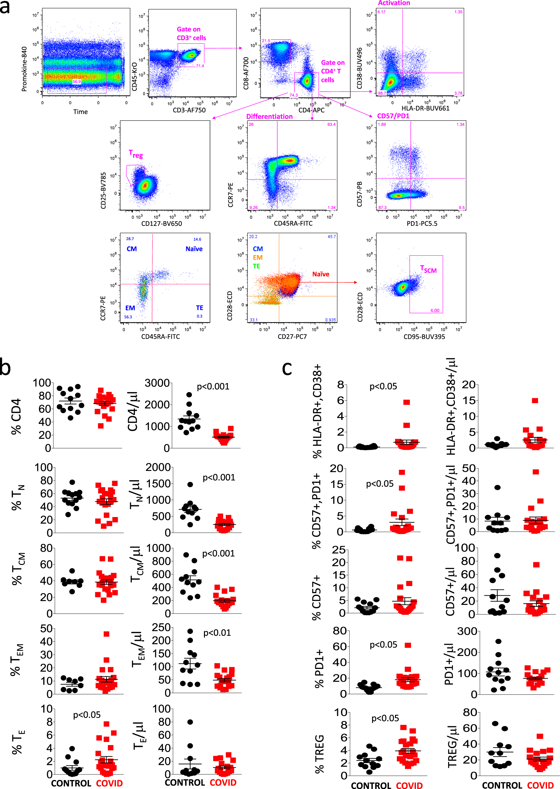 Marked T cell activation, senescence, exhaustion and skewing towards TH17  in patients with COVID-19 pneumonia | Nature Communications