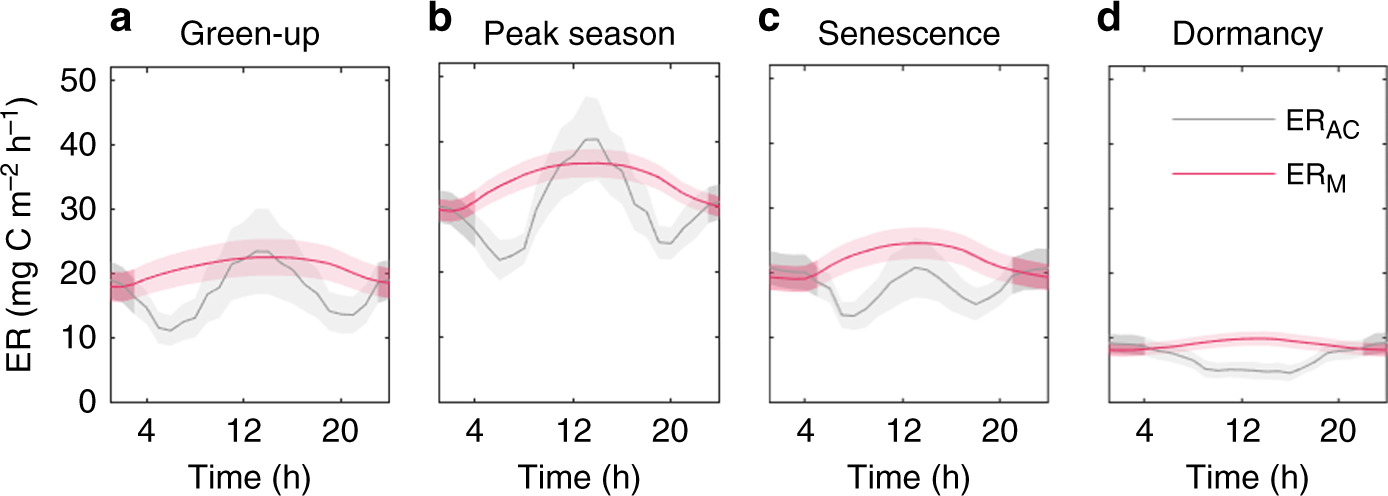 Bimodal diel pattern in peatland ecosystem respiration rebuts uniform  temperature response | Nature Communications