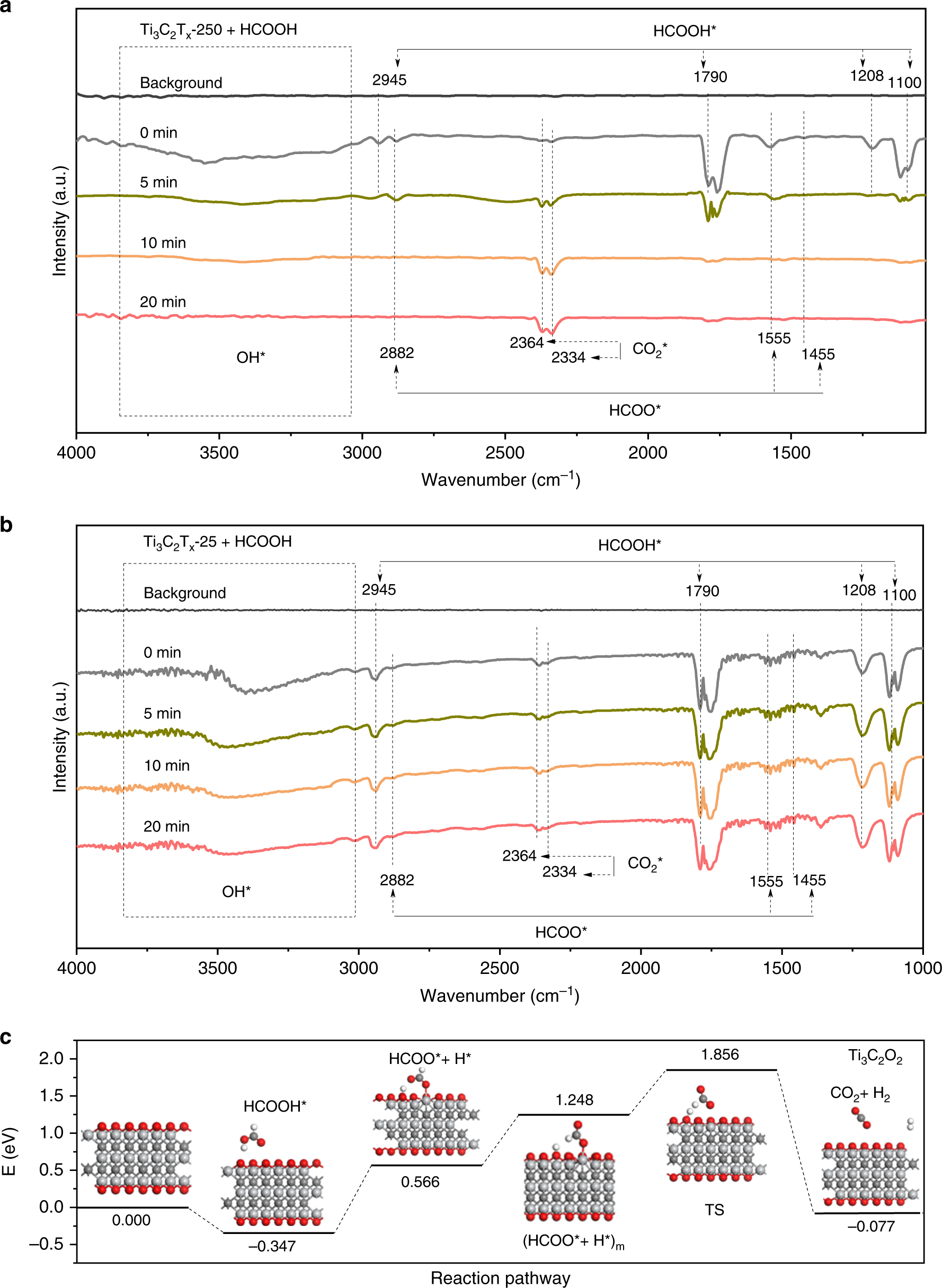 Fig. 5: Investigation of the reaction mechanism for HCOOH dehydrogenation.