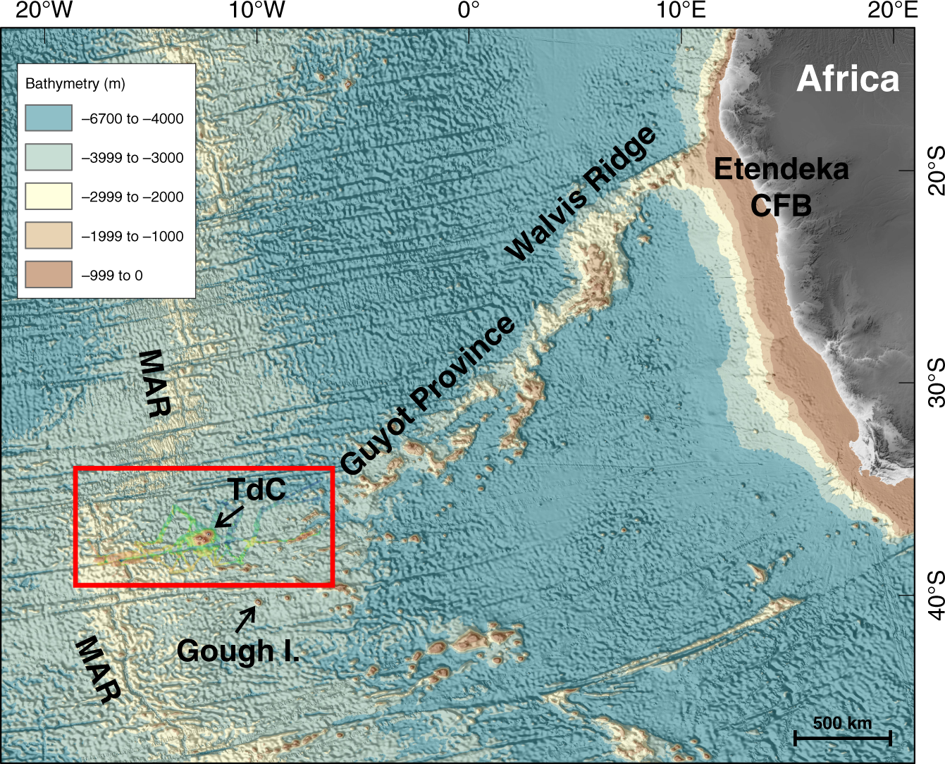 Seafloor evidence for pre-shield volcanism above the Tristan da Cunha  mantle plume